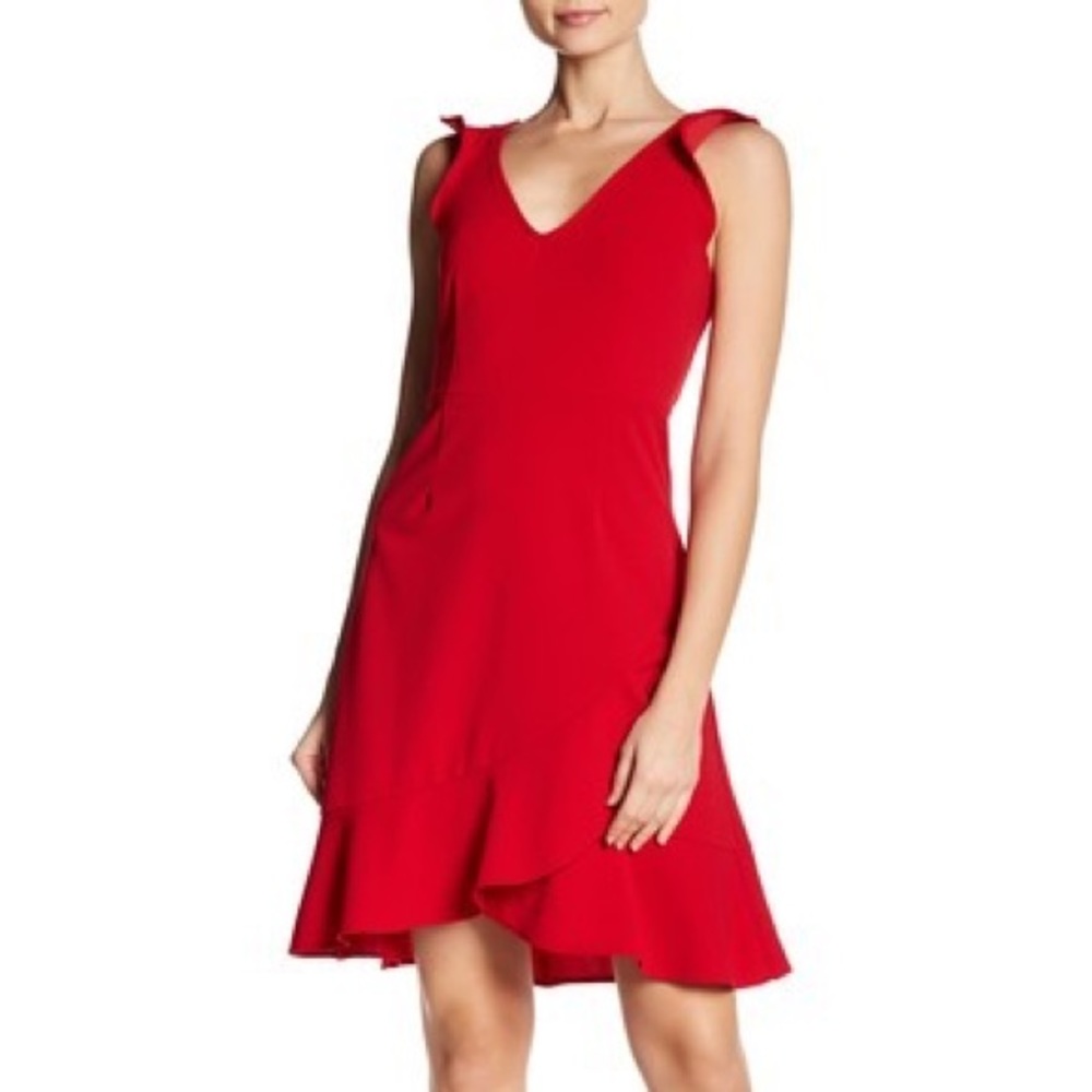 The Vanity Room- Crepe Ruffle Sleeve Dress